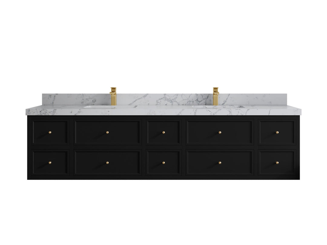 Roswell Floating 84 in. W x 22 in. D Double Sink Bathroom Vanity - Willow Bath and Vanity