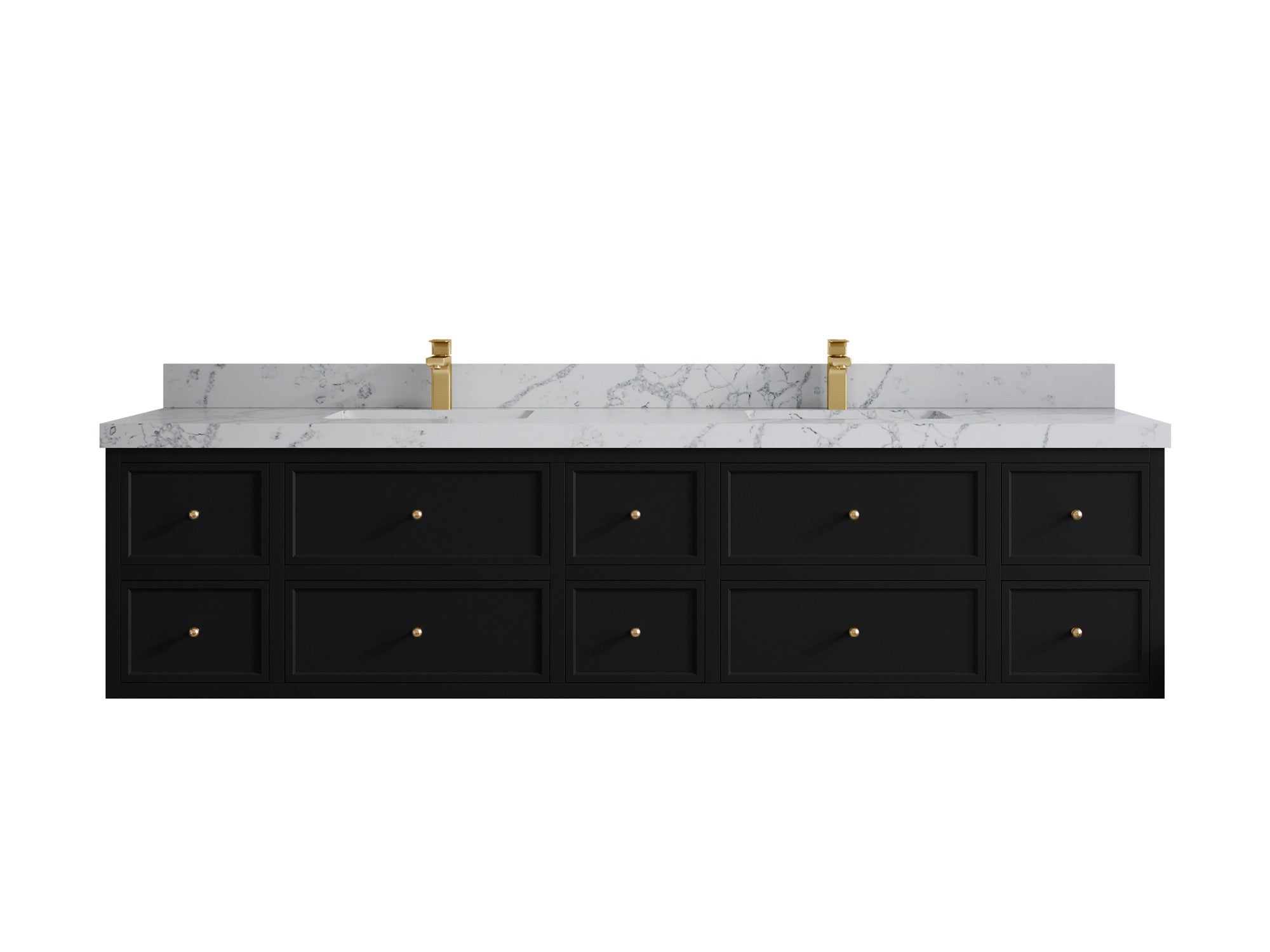 Roswell Floating 84 in. W x 22 in. D Double Sink Bathroom Vanity - Willow Bath and Vanity