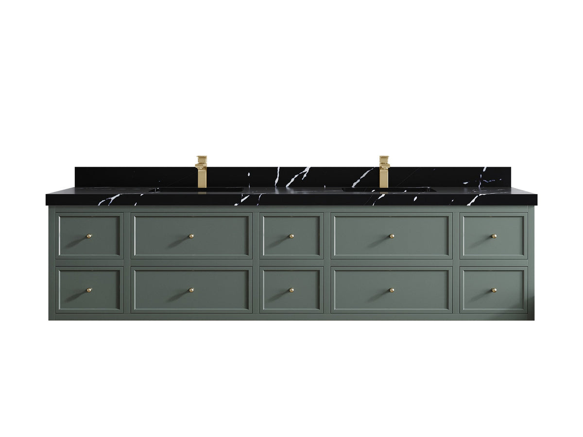 Roswell Floating 84 in. W x 22 in. D Double Sink Bathroom Vanity - Willow Bath and Vanity