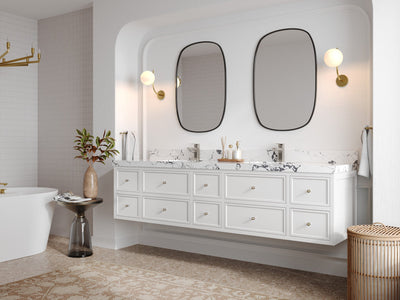 Roswell Floating 84 in. W x 22 in. D Double Sink Bathroom Vanity - Willow Bath and Vanity