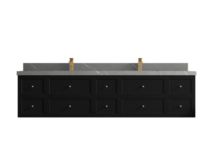 Roswell Floating 84 in. W x 22 in. D Double Sink Bathroom Vanity - photo 35