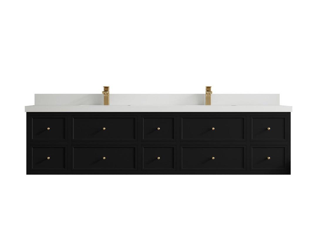Roswell Floating 84 in. W x 22 in. D Double Sink Bathroom Vanity - Willow Bath and Vanity
