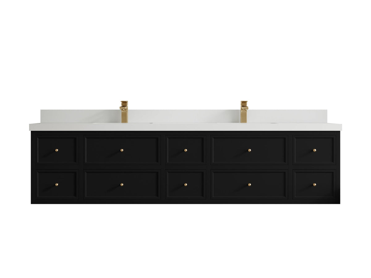 Roswell Floating 84 in. W x 22 in. D Double Sink Bathroom Vanity - Willow Bath and Vanity