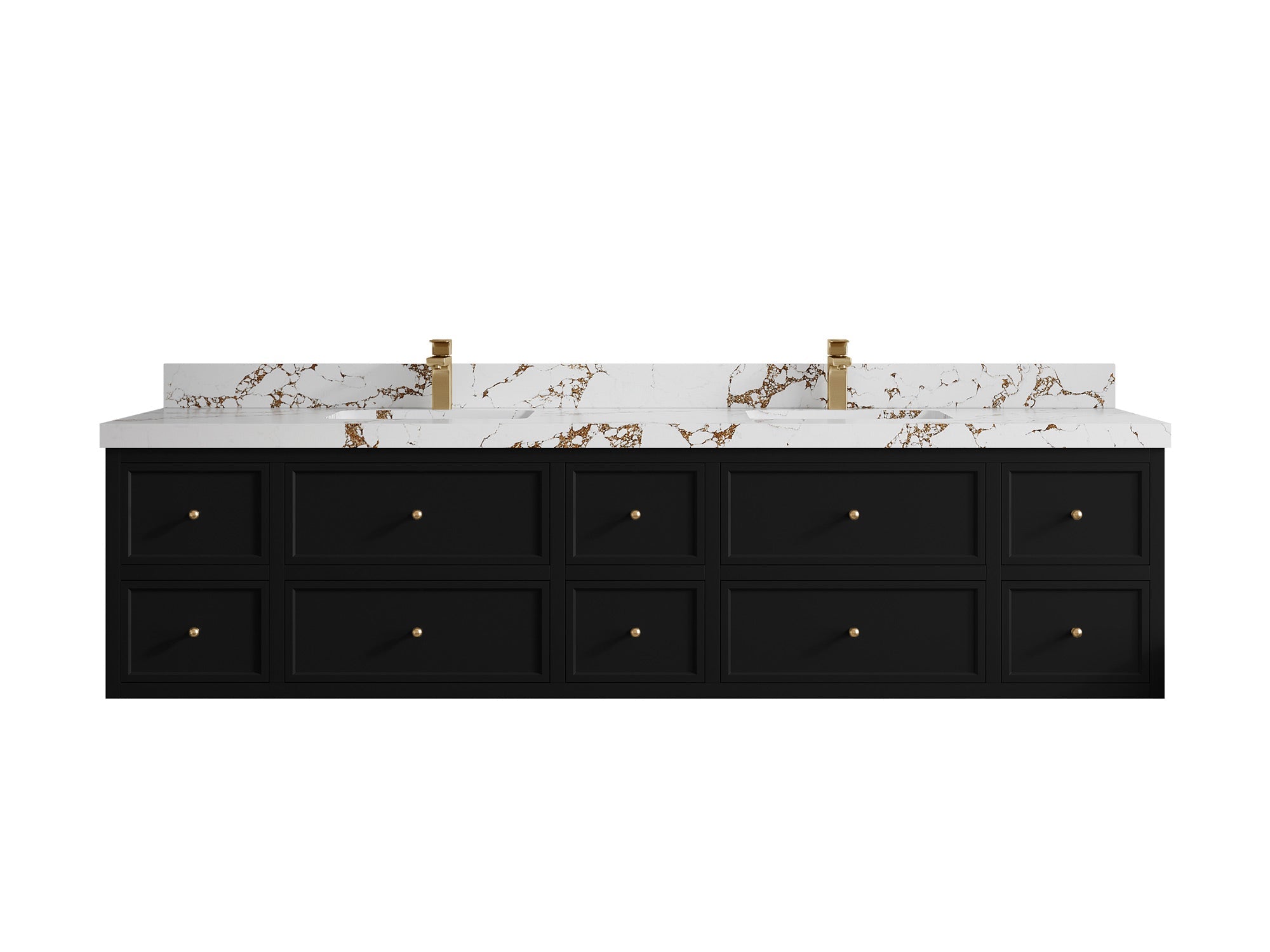 Roswell Floating 84 in. W x 22 in. D Double Sink Bathroom Vanity - Willow Bath and Vanity