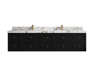 Roswell Floating 84 in. W x 22 in. D Double Sink Bathroom Vanity - Willow Bath and Vanity
