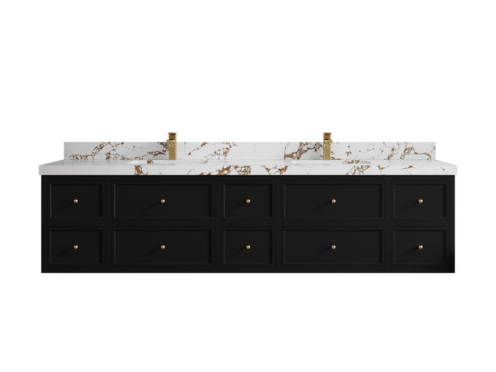 Roswell Floating 84 in. W x 22 in. D Double Sink Bathroom Vanity - photo 37