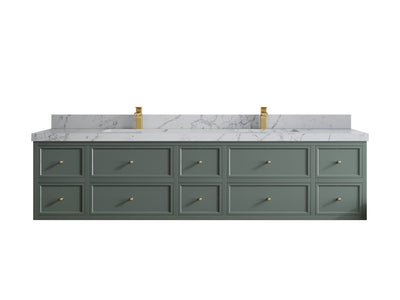 Roswell Floating 84 in. W x 22 in. D Double Sink Bathroom Vanity - Willow Bath and Vanity