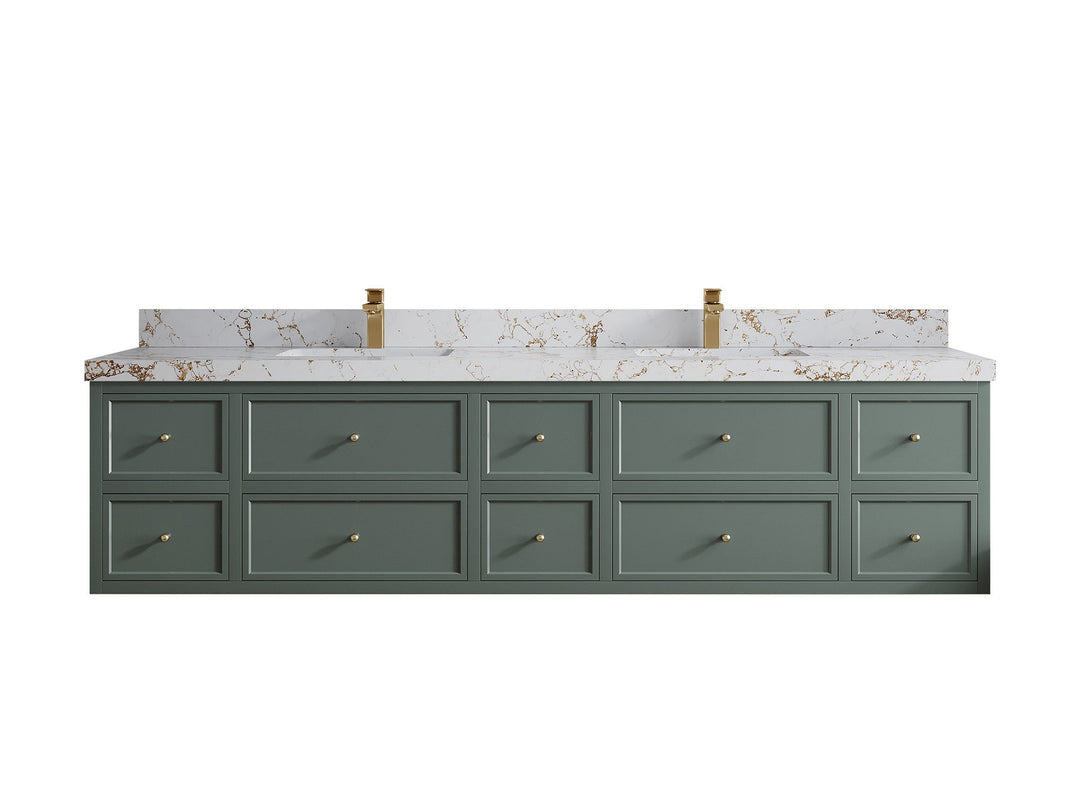 Roswell Floating 84 in. W x 22 in. D Double Sink Bathroom Vanity - Willow Bath and Vanity