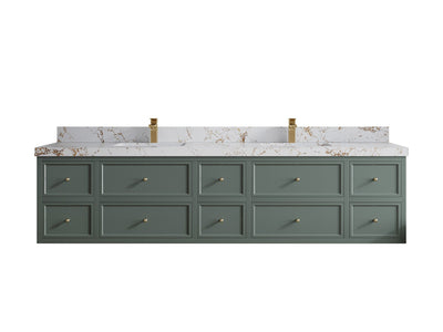 Roswell Floating 84 in. W x 22 in. D Double Sink Bathroom Vanity - Willow Bath and Vanity
