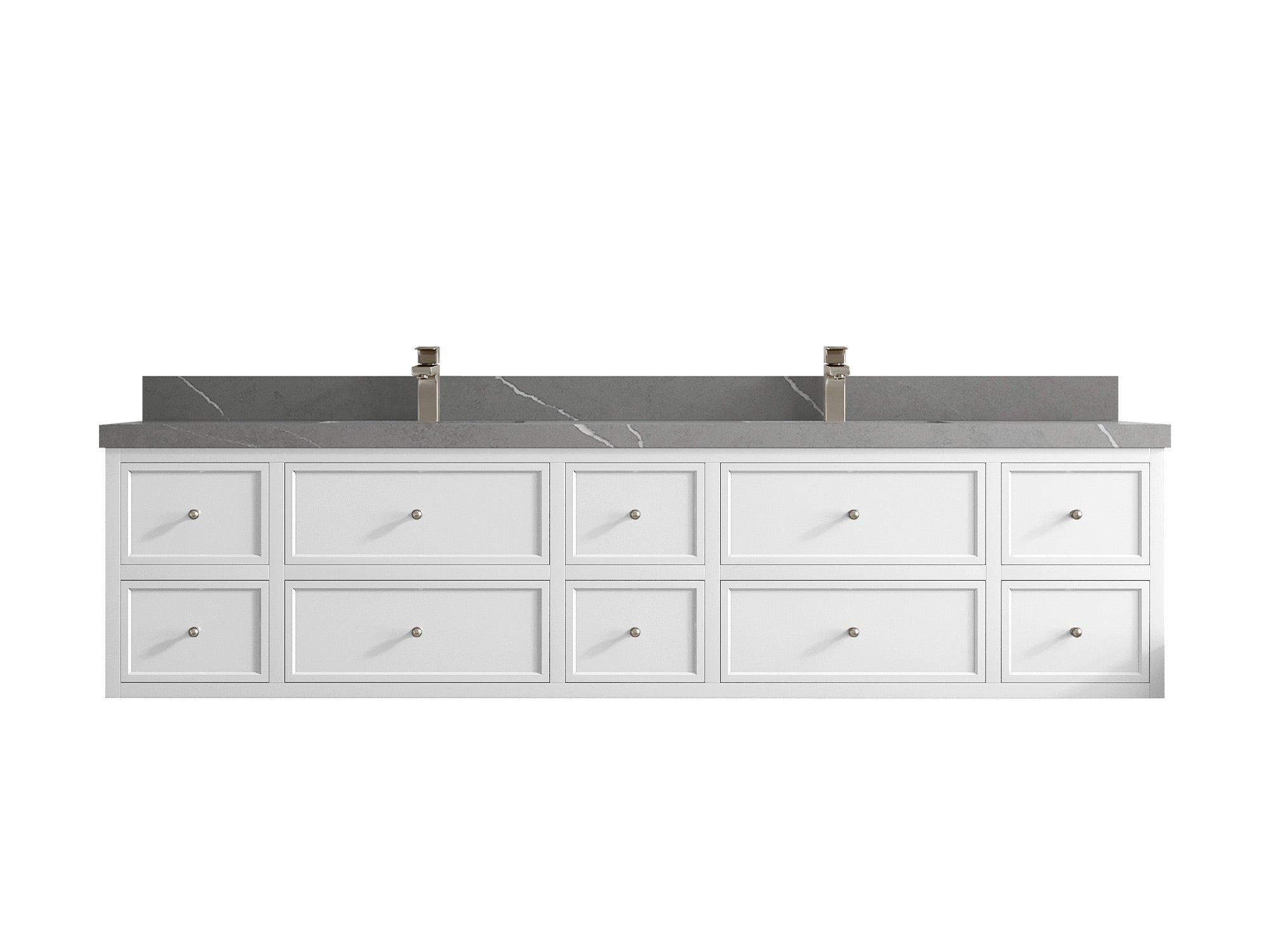 Roswell Floating 84 in. W x 22 in. D Double Sink Bathroom Vanity - Willow Bath and Vanity
