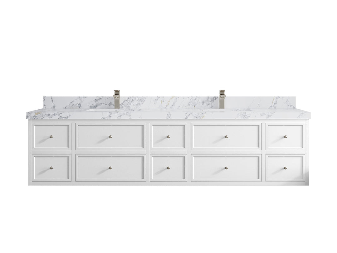 Roswell Floating 84 in. W x 22 in. D Double Sink Bathroom Vanity - Willow Bath and Vanity