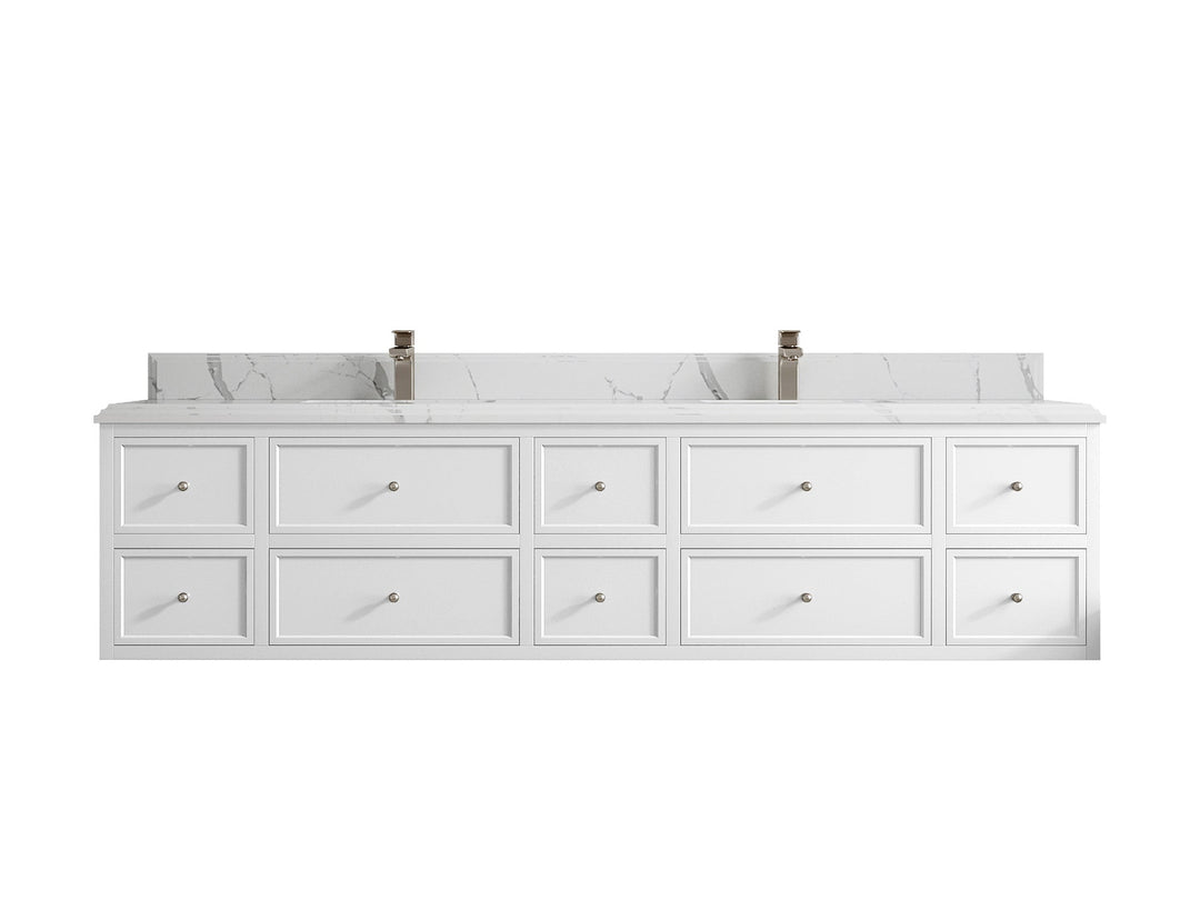Roswell Floating 84 in. W x 22 in. D Double Sink Bathroom Vanity - Willow Bath and Vanity