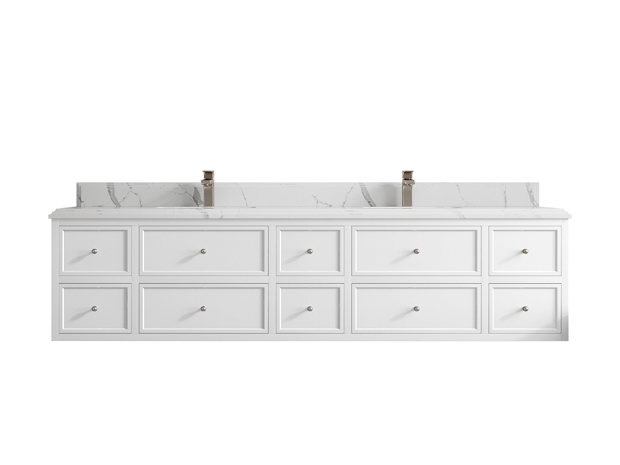 Roswell Floating 84 in. W x 22 in. D Double Sink Bathroom Vanity - Willow Bath and Vanity