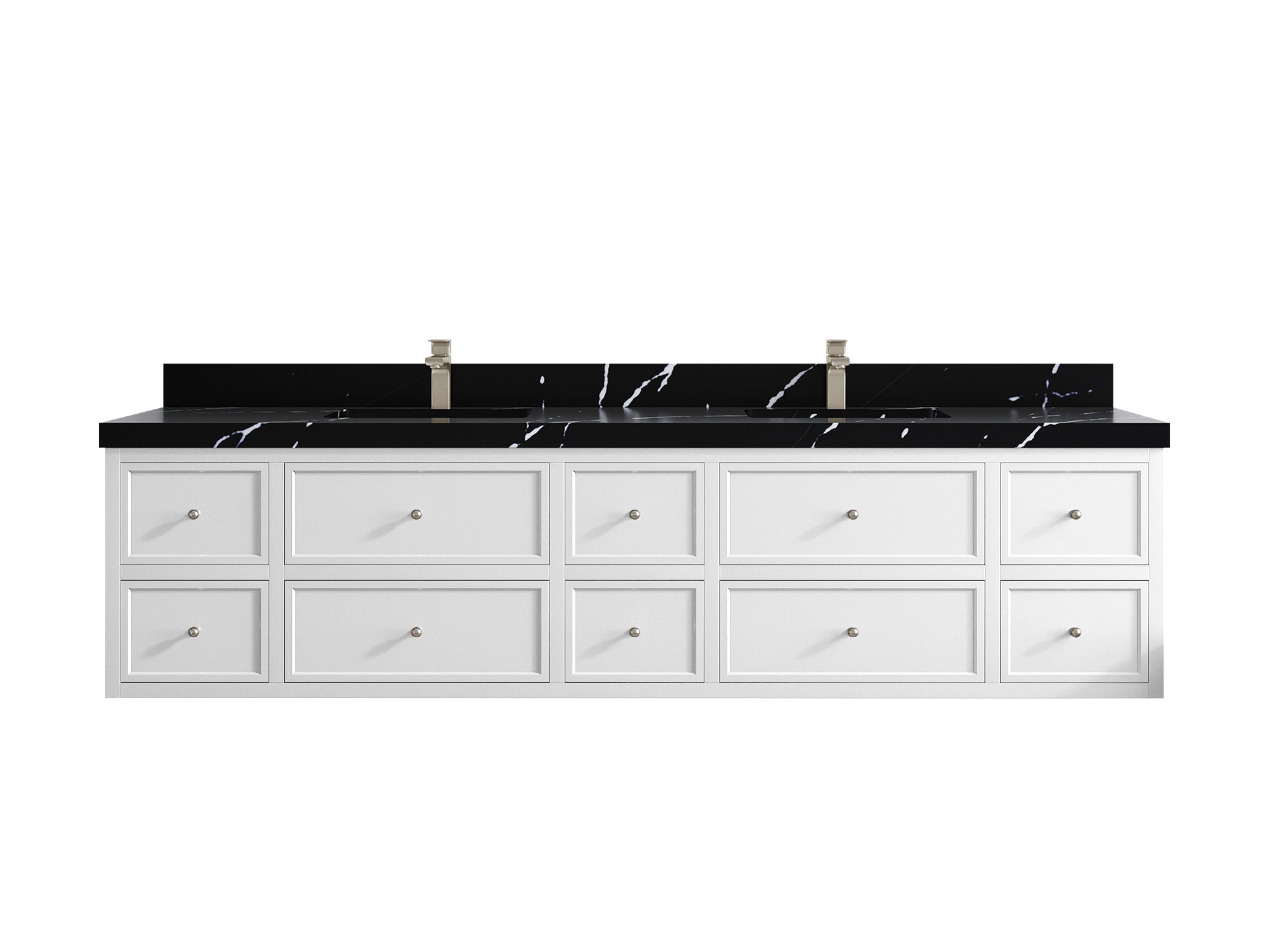 Roswell Floating 84 in. W x 22 in. D Double Sink Bathroom Vanity - Willow Bath and Vanity
