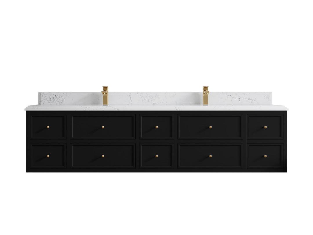 Roswell Floating 84 in. W x 22 in. D Double Sink Bathroom Vanity - Willow Bath and Vanity