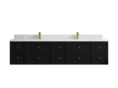 Roswell Floating 84 in. W x 22 in. D Double Sink Bathroom Vanity - Willow Bath and Vanity