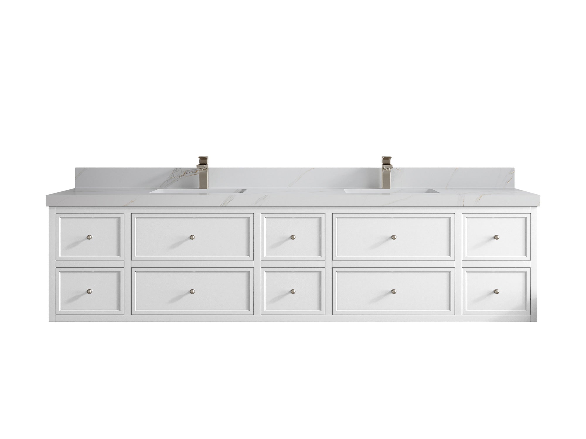 Roswell Floating 84 in. W x 22 in. D Double Sink Bathroom Vanity - Willow Bath and Vanity