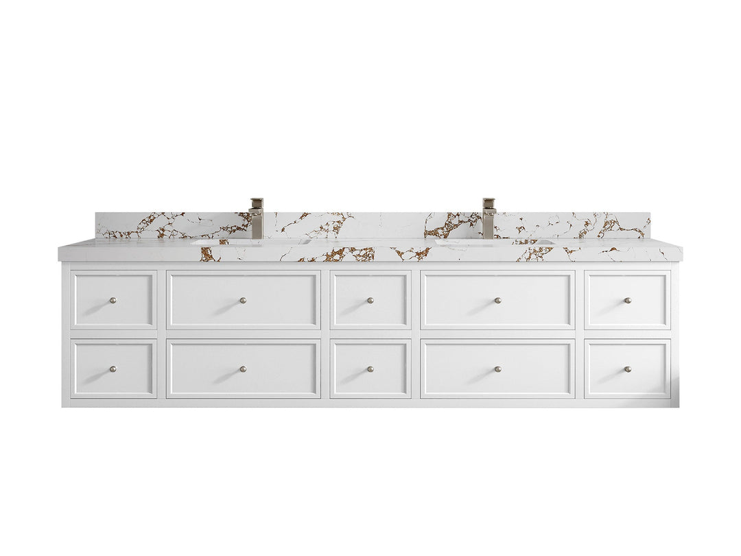 Roswell Floating 84 in. W x 22 in. D Double Sink Bathroom Vanity - Willow Bath and Vanity