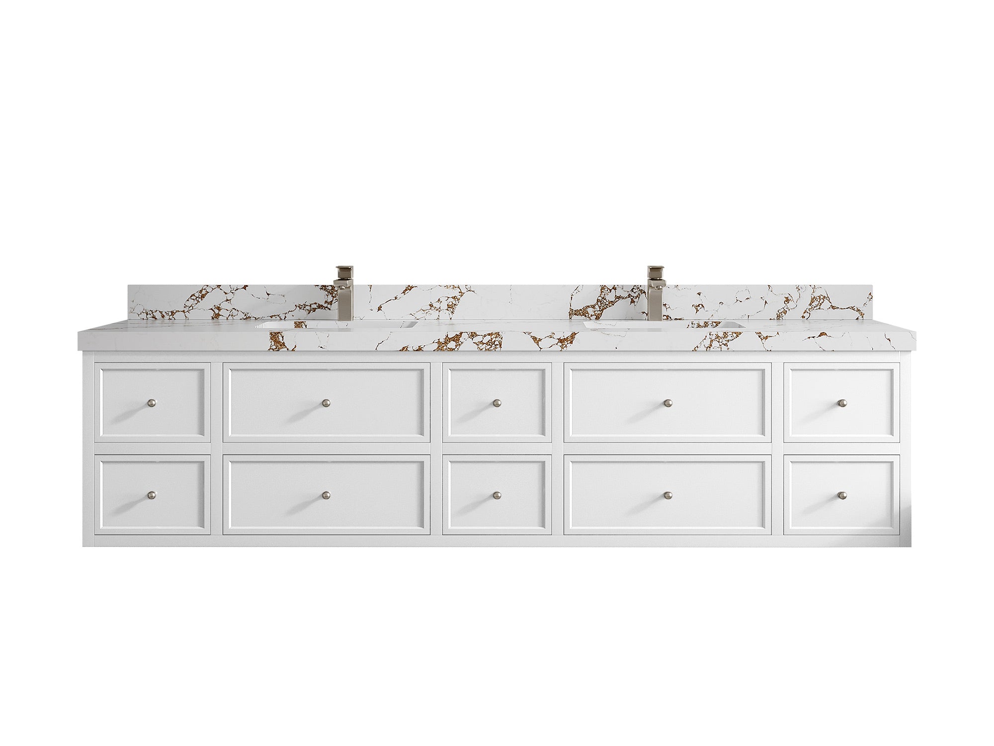 Roswell Floating 84 in. W x 22 in. D Double Sink Bathroom Vanity - Willow Bath and Vanity
