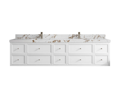 Roswell Floating 84 in. W x 22 in. D Double Sink Bathroom Vanity - Willow Bath and Vanity
