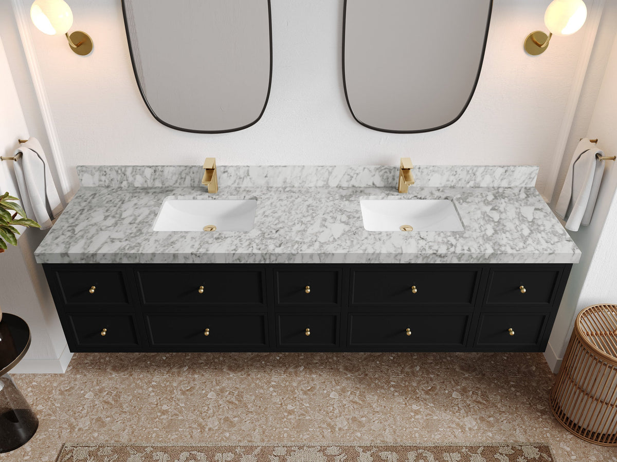 Roswell Floating 84 in. W x 22 in. D Double Sink Bathroom Vanity - Willow Bath and Vanity