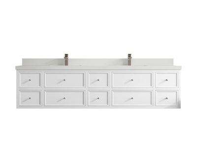 Roswell Floating 84 in. W x 22 in. D Double Sink Bathroom Vanity - Willow Bath and Vanity