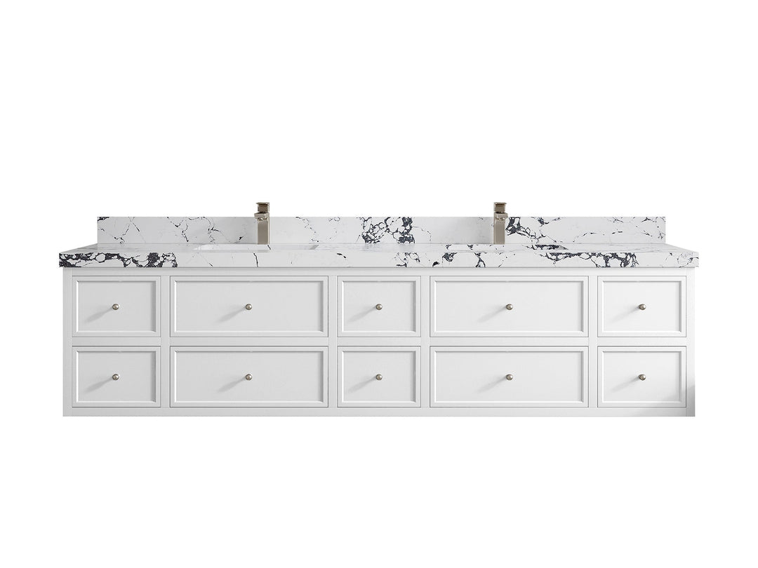 Roswell Floating 84 in. W x 22 in. D Double Sink Bathroom Vanity - Willow Bath and Vanity