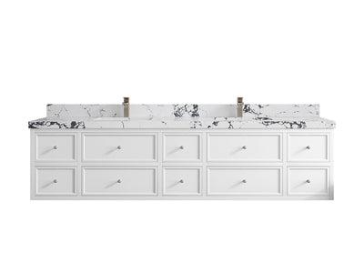 Roswell Floating 84 in. W x 22 in. D Double Sink Bathroom Vanity - Willow Bath and Vanity