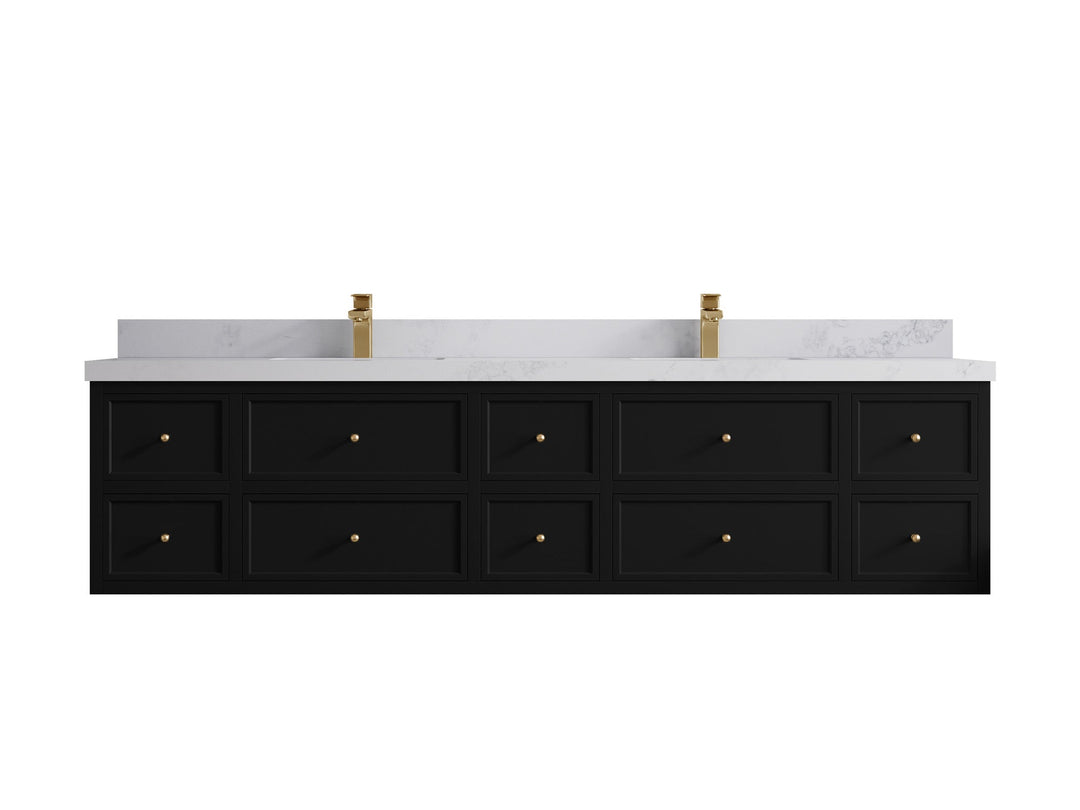 Roswell Floating 84 in. W x 22 in. D Double Sink Bathroom Vanity - Willow Bath and Vanity