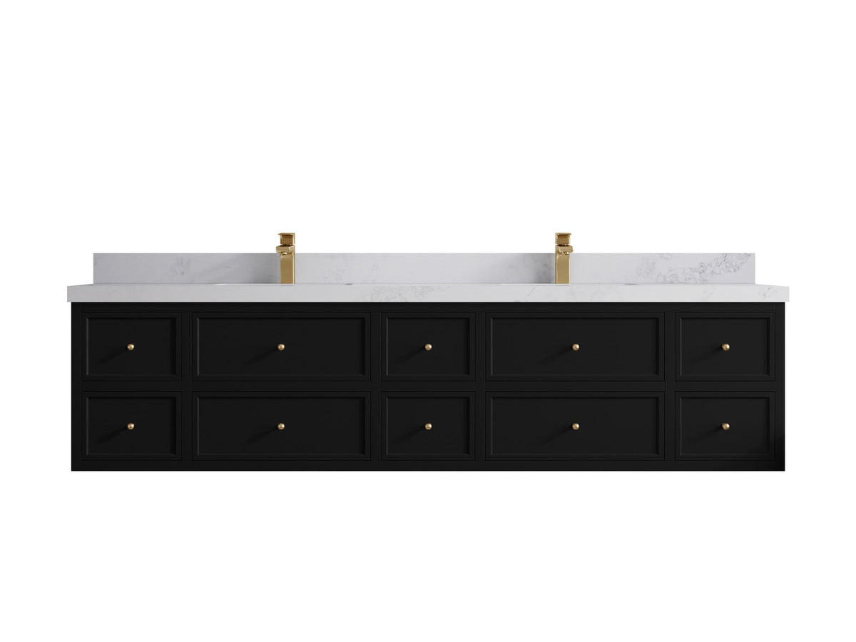 Roswell Floating 84 in. W x 22 in. D Double Sink Bathroom Vanity - Willow Bath and Vanity