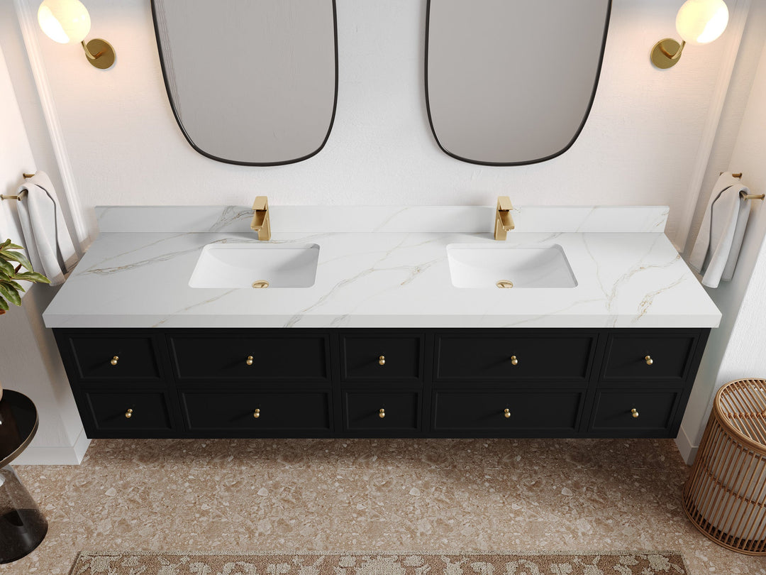 Roswell Floating 84 in. W x 22 in. D Double Sink Bathroom Vanity - Willow Bath and Vanity