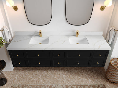 Roswell Floating 84 in. W x 22 in. D Double Sink Bathroom Vanity - Willow Bath and Vanity