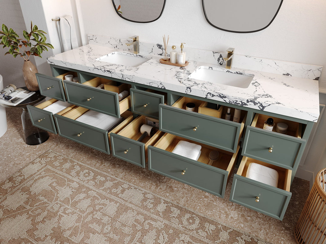 Roswell Floating 84 in. W x 22 in. D Double Sink Bathroom Vanity - Willow Bath and Vanity