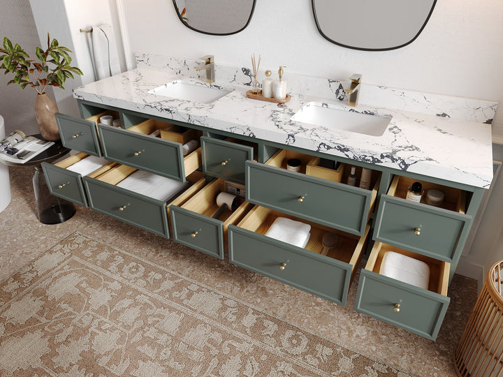 Roswell Floating 84 in. W x 22 in. D Double Sink Bathroom Vanity - photo 3