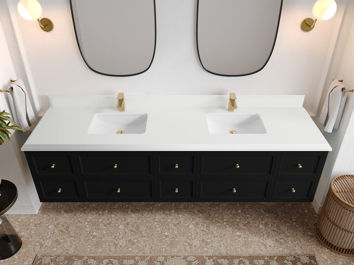 Roswell Floating 84 in. W x 22 in. D Double Sink Bathroom Vanity - Willow Bath and Vanity