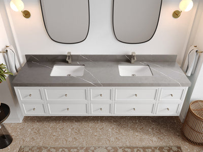 Roswell Floating 84 in. W x 22 in. D Double Sink Bathroom Vanity - Willow Bath and Vanity