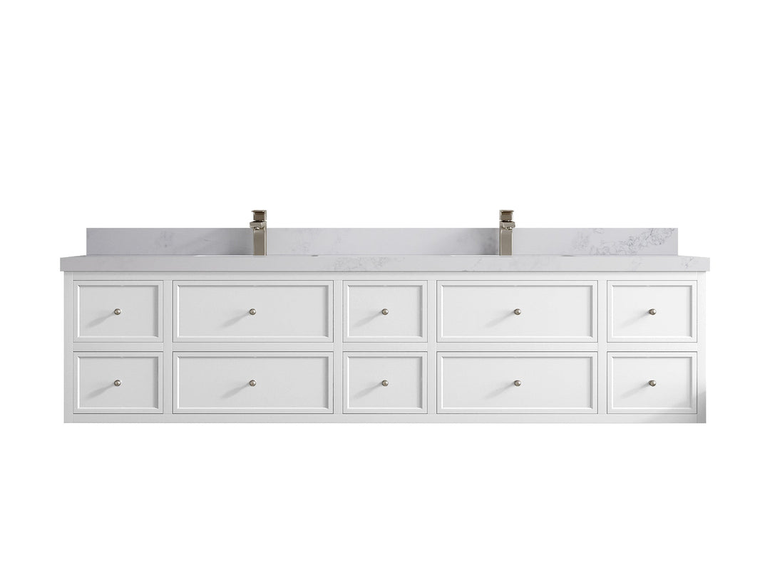Roswell Floating 84 in. W x 22 in. D Double Sink Bathroom Vanity - Willow Bath and Vanity