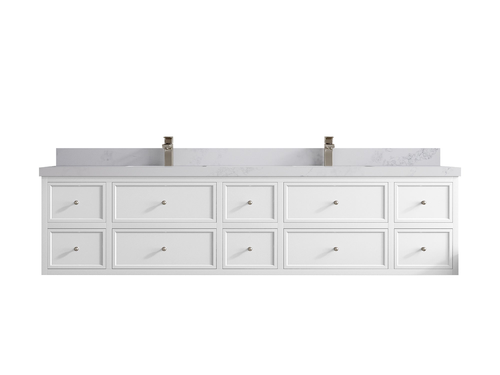 Roswell Floating 84 in. W x 22 in. D Double Sink Bathroom Vanity - Willow Bath and Vanity