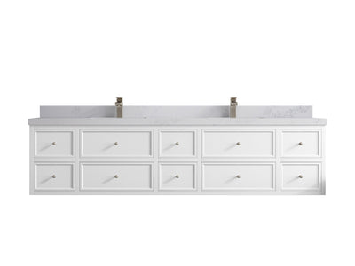Roswell Floating 84 in. W x 22 in. D Double Sink Bathroom Vanity - Willow Bath and Vanity