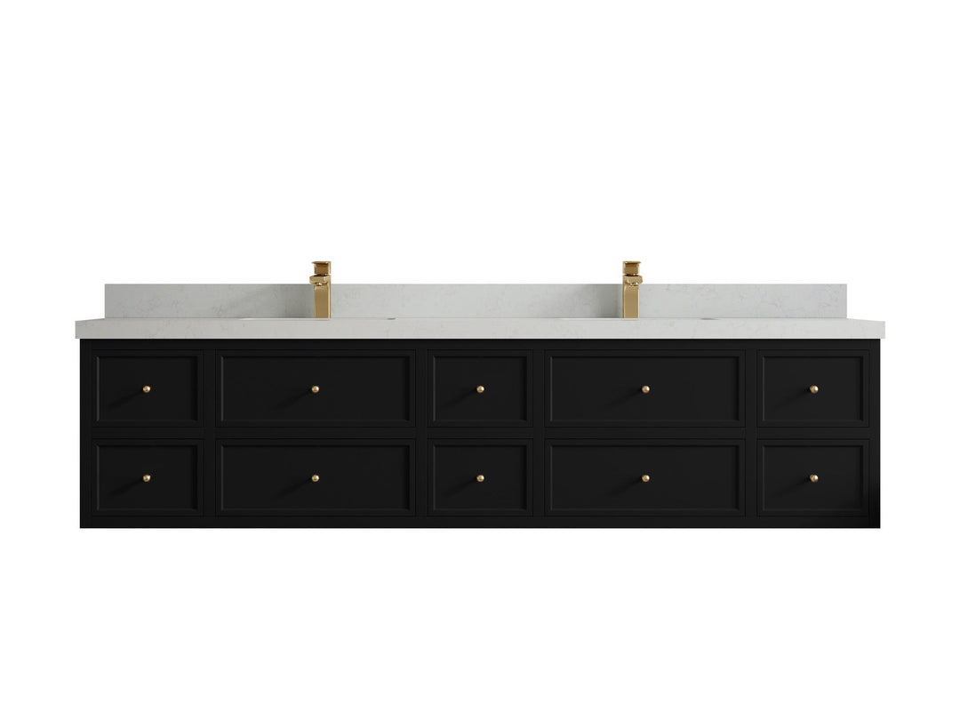 Roswell Floating 84 in. W x 22 in. D Double Sink Bathroom Vanity - Willow Bath and Vanity