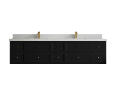 Roswell Floating 84 in. W x 22 in. D Double Sink Bathroom Vanity - Willow Bath and Vanity