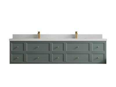 Roswell Floating 84 in. W x 22 in. D Double Sink Bathroom Vanity - Willow Bath and Vanity