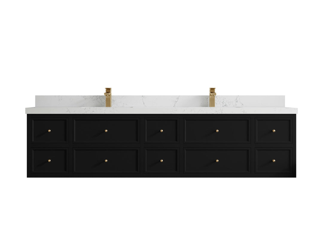 Roswell Floating 84 in. W x 22 in. D Double Sink Bathroom Vanity - Willow Bath and Vanity