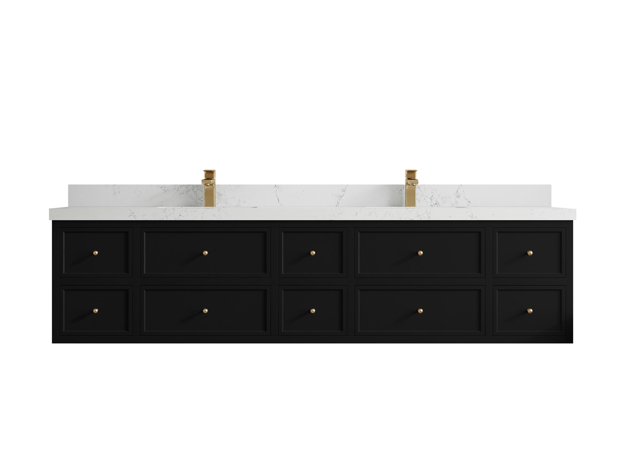 Roswell Floating 84 in. W x 22 in. D Double Sink Bathroom Vanity - Willow Bath and Vanity