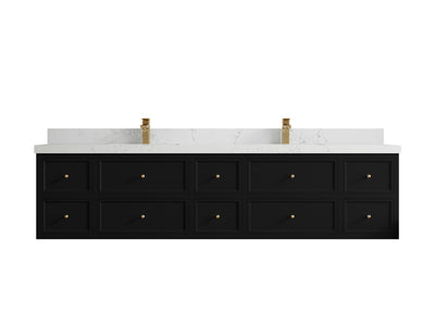 Roswell Floating 84 in. W x 22 in. D Double Sink Bathroom Vanity - Willow Bath and Vanity