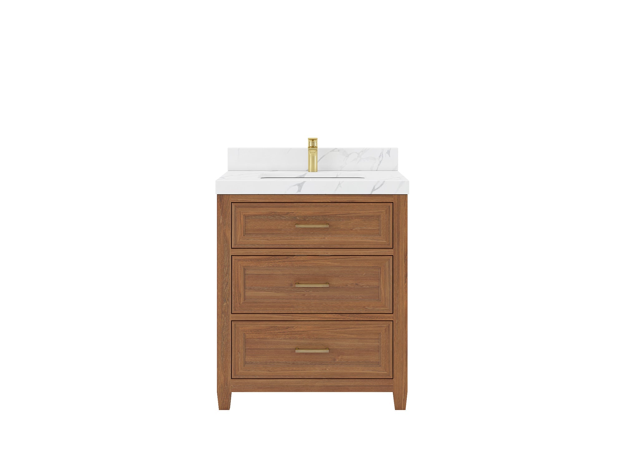 Santa Monica Teak Wood 30 in. W x 22 in. D Single Sink Bathroom Vanity - Willow Bath and Vanity