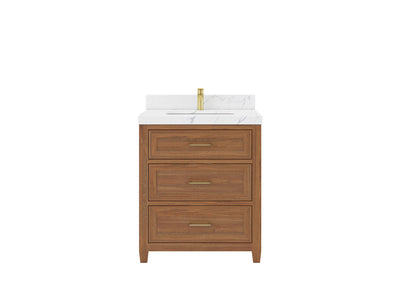 Santa Monica Teak Wood 30 in. W x 22 in. D Single Sink Bathroom Vanity - Willow Bath and Vanity