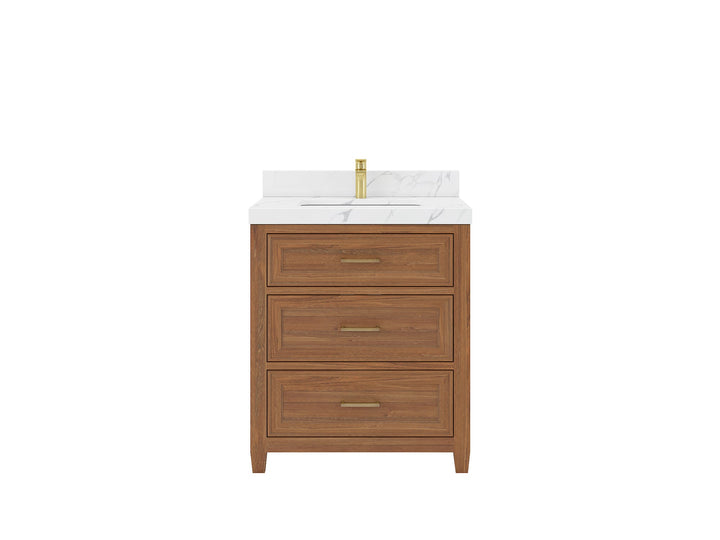 Santa Monica Teak Wood 30 in. W x 22 in. D Single Sink Bathroom Vanity - photo 1