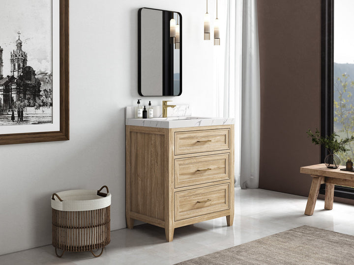 Santa Monica Teak Wood 30 in. W x 22 in. D Single Sink Bathroom Vanity - photo 2