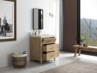 Santa Monica Teak Wood 30 in. W x 22 in. D Single Sink Bathroom Vanity - Willow Bath and Vanity